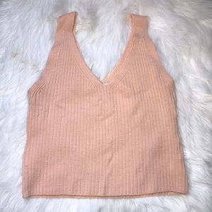 Blush Pink Crop Ribbed Tank